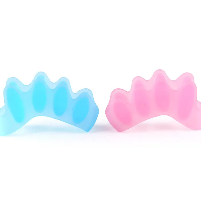 

Custom Logo Soft Pedicure Toe Separators Nail Elastic Orthopedic Toe Stretcher, Black,white,pink,blue, complexion