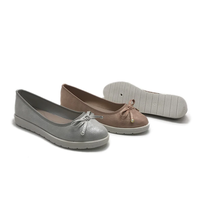 

Women Flat Ballerinas shinning upper lady casual slid on shoes, Customized color