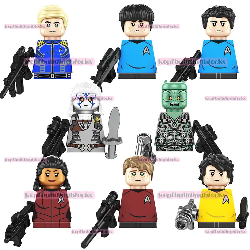 

KF6199 New Famous Movie Trek Captain James T kink Commander Spock Jaylah Krall Sulu Assemble Building Block Figure Collect Toy