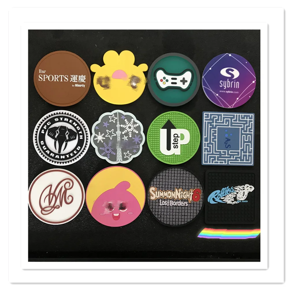 

2020 New product factory custom desk cup coaster wholesale rubber soft pvc silicone cup coaster, Customized color