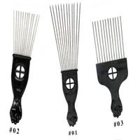 

Free Shipping Metal African American Pick Comb Straight Hair Brush Hairdressing Hair Styling Tool Small Afro Combs