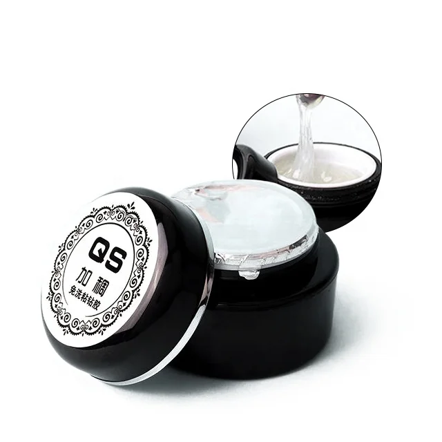 

QSHY Custom Logo Private Label Soak Off UV LED Nail Art Non-Wipe Durable Dense Adhesive Rhinestone Diamond Glue Gel
