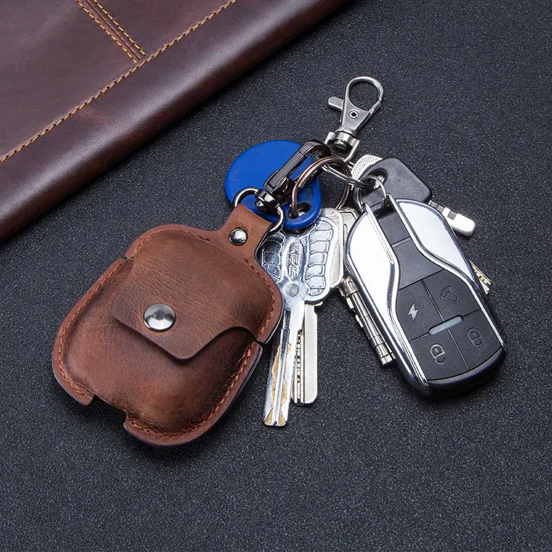 

Suitable for pod Protective Cover leather key chain portable earphone sleeves drop-resistant air 2 pod earphone case