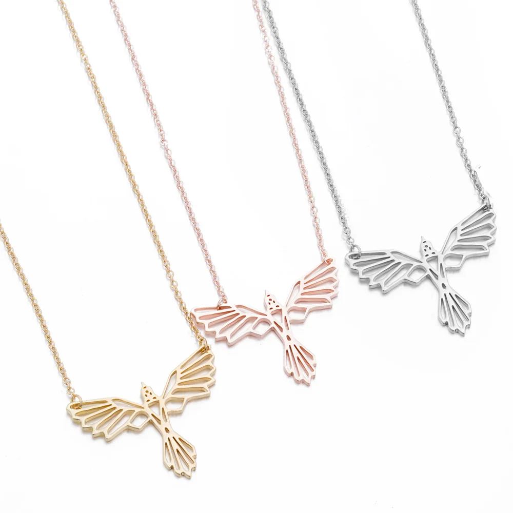 

Factory Direct Sale Animal Eagle Stainless Steel Necklace Geometric Flying Eagle Pendant Necklace Ladies, Picture