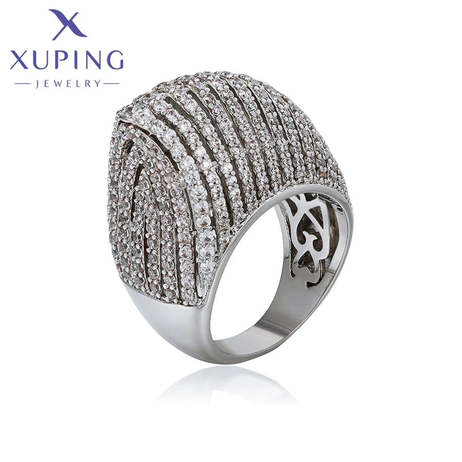 

13219 xuping jewelry fashion platinum plated elegant luxury zircon ring for men