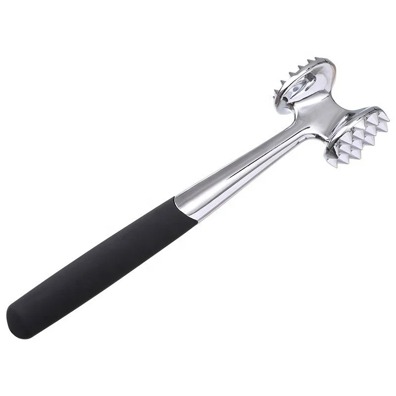 

Hot Sale Heavy Duty Kitchen Steak Hammer Meat Tenderizer Pounder Mallet For Pounding And Tenderizing Meat, Stainless steel color