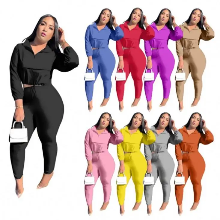 

2021 Hot Sale Fashionable Women Winter Clothes Casual Sports Suit Two Piece Set Women Clothing