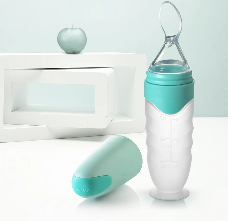 

Wholesale BPA Free Silicone Bottle Spoon Feeder Baby Feeding Bottle Spoon