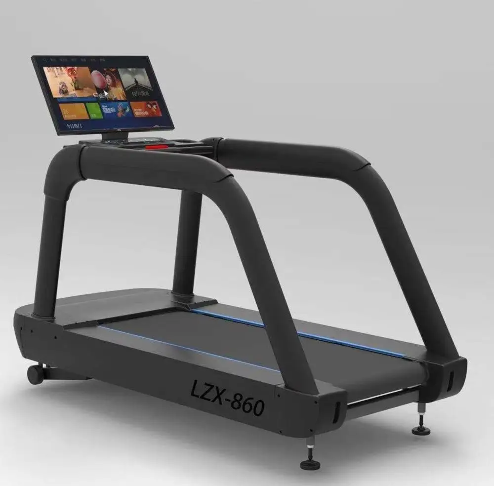 

Commercial running machine with 32'' big TV motored treadmill touch screen, Customized color