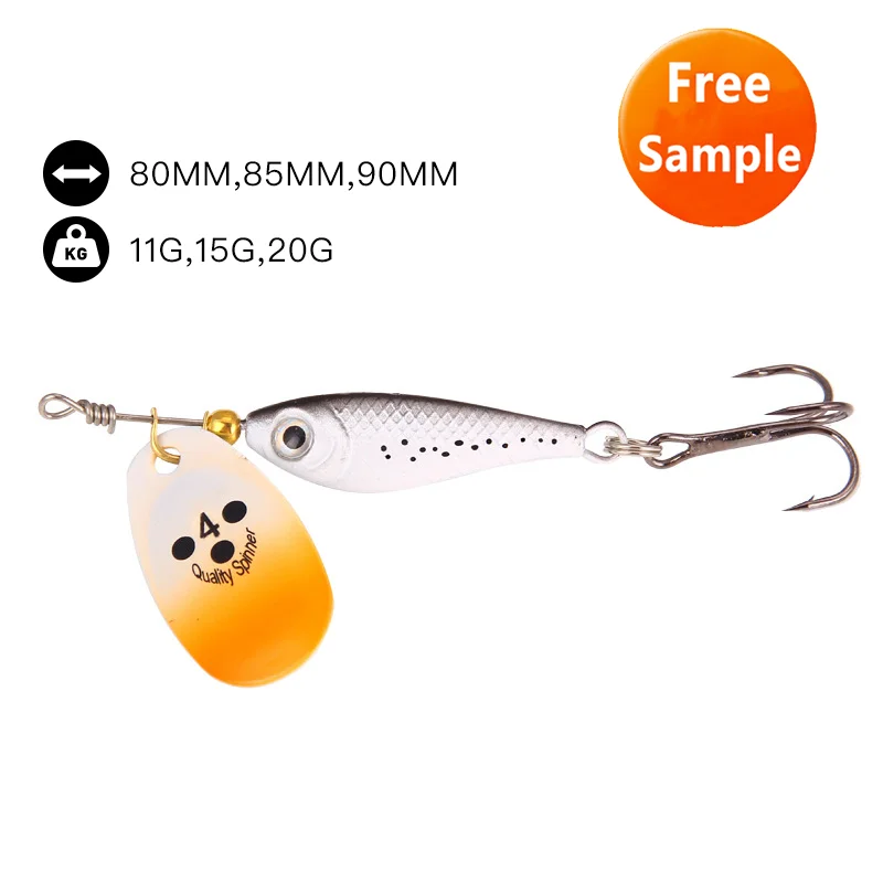 

2021 Spinner Lure Wide Composite Sequin Bait Fish-shaped Rotating Sequins Fishing Spinner Baits, 7 colors