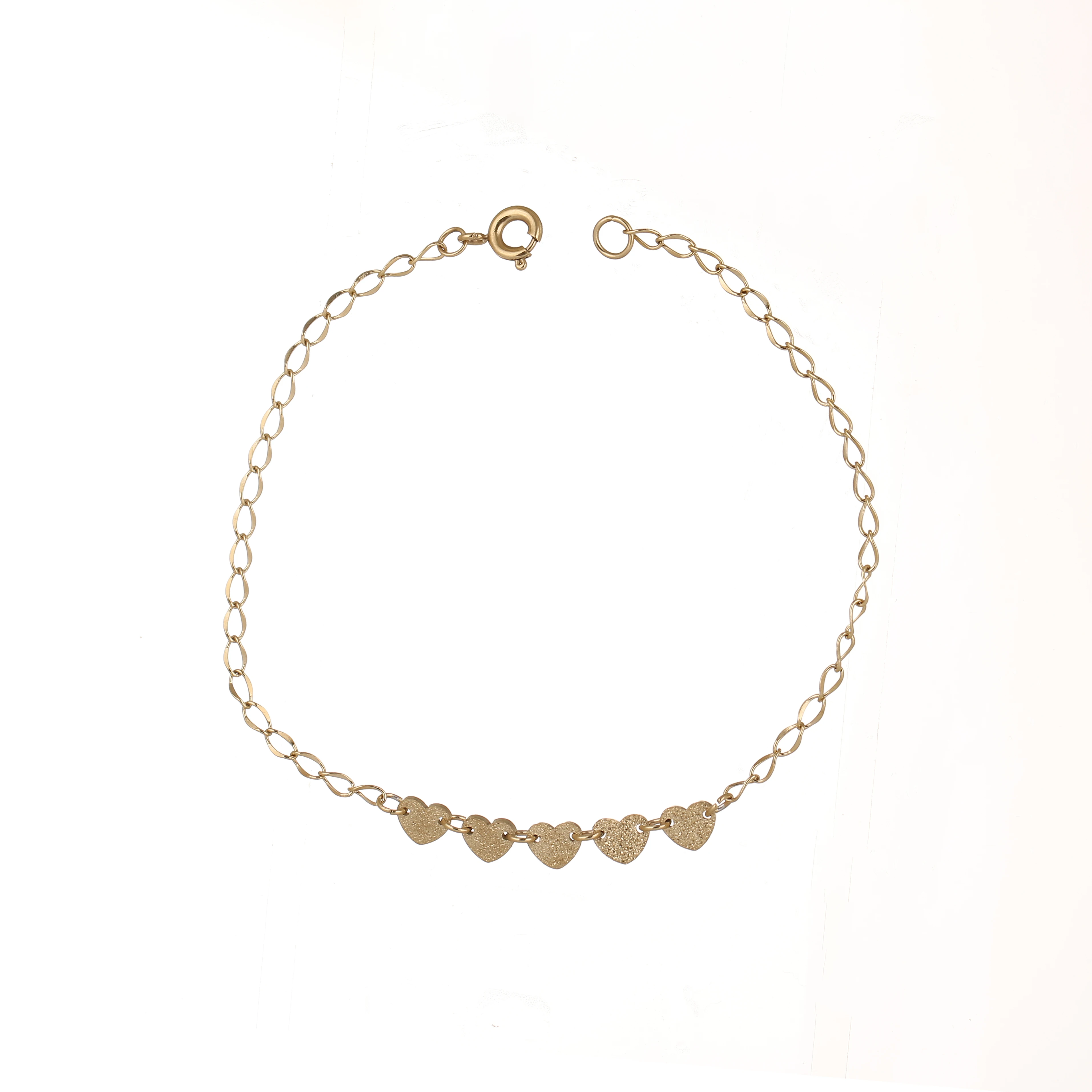 

Wholesale Stainless Steel Women's Wedding Gift Event Decoration 14K Gold Plated Peach Heart Bracelet, Gold color