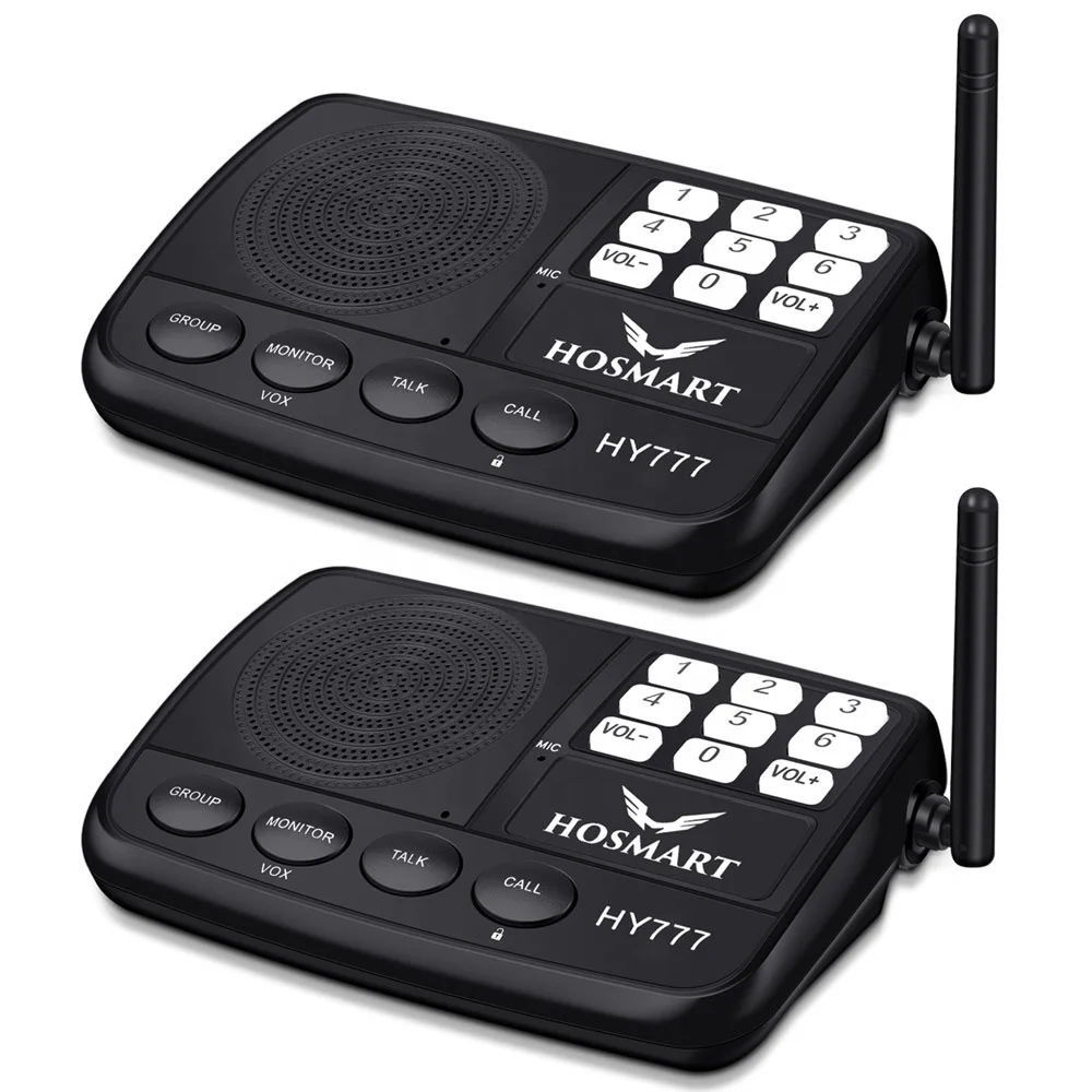 

Super Long Range Hosmart Wireless Intercom System 7 Channel For Home and Office, Black