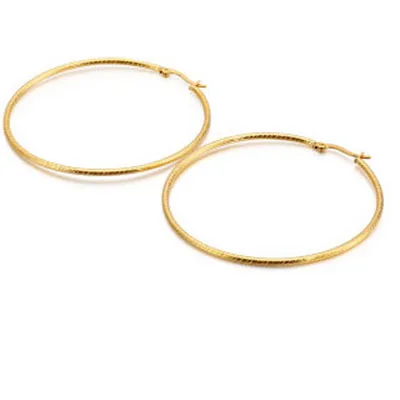 

Wholesale Big Circle Earring 60mm Gold Plated Stainless Steel Earring Custom Women