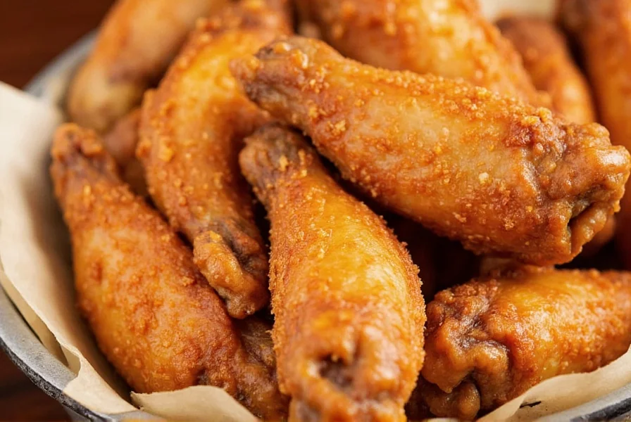 Close-up photograph of crispy Wingstop lemon pepper wings showing the distinctive seasoning coating on golden-brown chicken wings