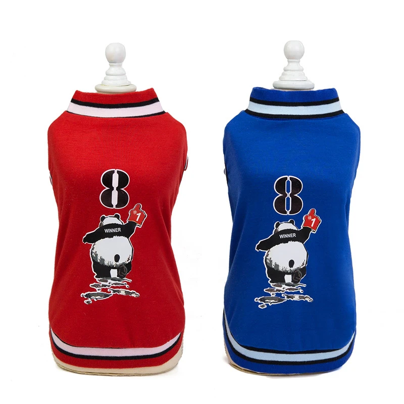 

Dog Clothes Vendors Cotton Pet Spring Summer Cat Dog Vest Panda Printed Stand Collar Boy Dog Clothes, Multicolor