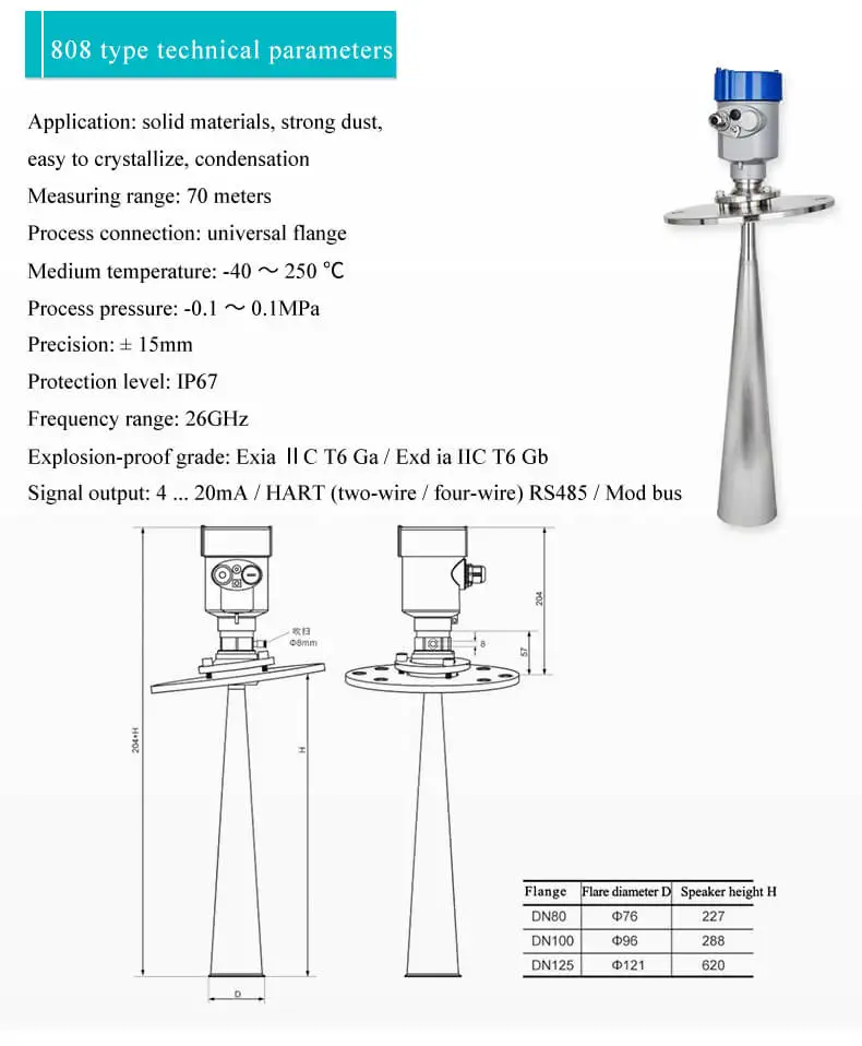 5M Radar Level Sensor Wireless Sensor For Diesel Fuel Tank For level measuring instruents