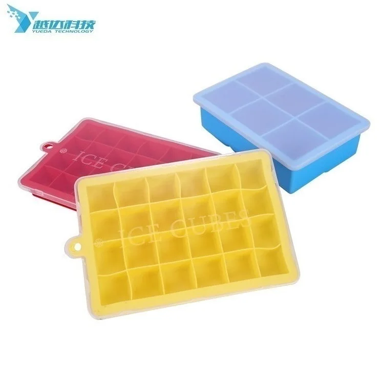 

Custom Logo Silicone Ice Tray Quick Frozen Ice Cubes Lid Homemade Ice Cube Mold, White, yellow, green, purple or customization