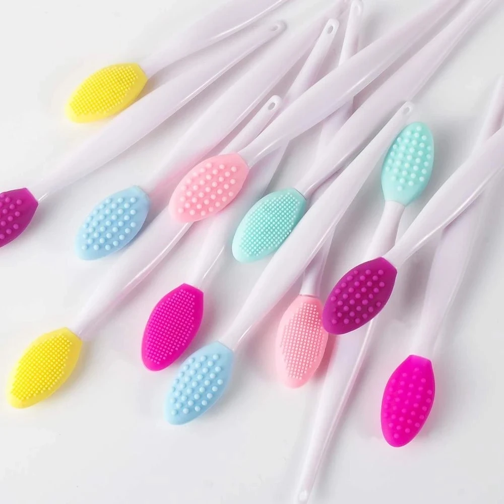 

Ilanfee Wholesale Disposable Silicone Cleansing Brush Exfoliating Scrub Mask Lip Silicon Face Brush, Rose red/green/blue/yellow/purple/pink