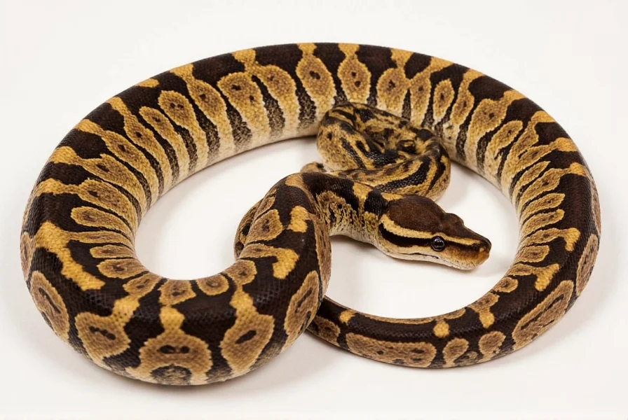 Juvenile cinnamon royal python showing early development of characteristic coloration on textured background