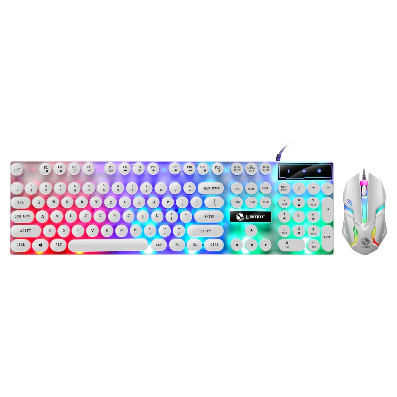 Game Luminous Wired USB Mouse and Keyboard Suit With Rainbow Backlight LED Lights Mechanical Keyboard Gaming Mouse