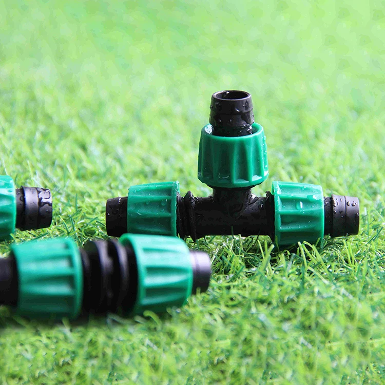 

Home Garden Drip Irrigation Fittings Watering Hose Connector Plastic Hose Tee Barb Hose Connector, As shown