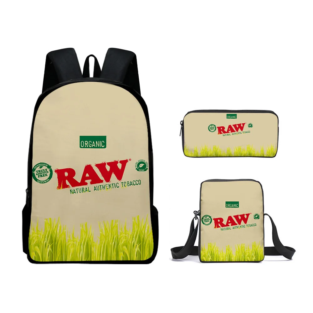 

hot sale 3D printing RAW bag with Pencil case school bags kids backpack set for boys and girls