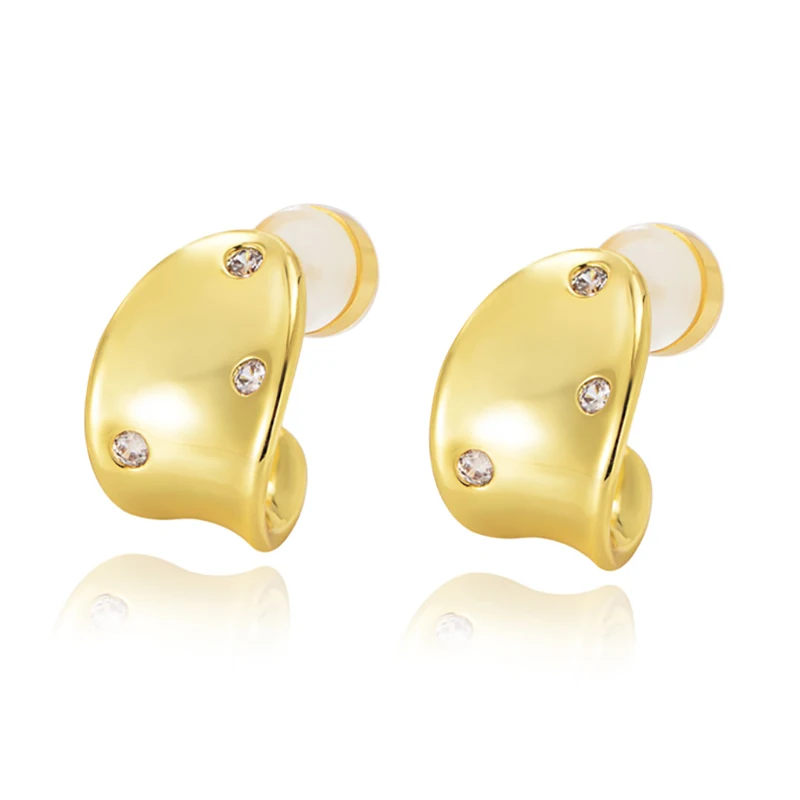 

Factory direct Modern light luxury style simple Modern earring 14k gold drop earring