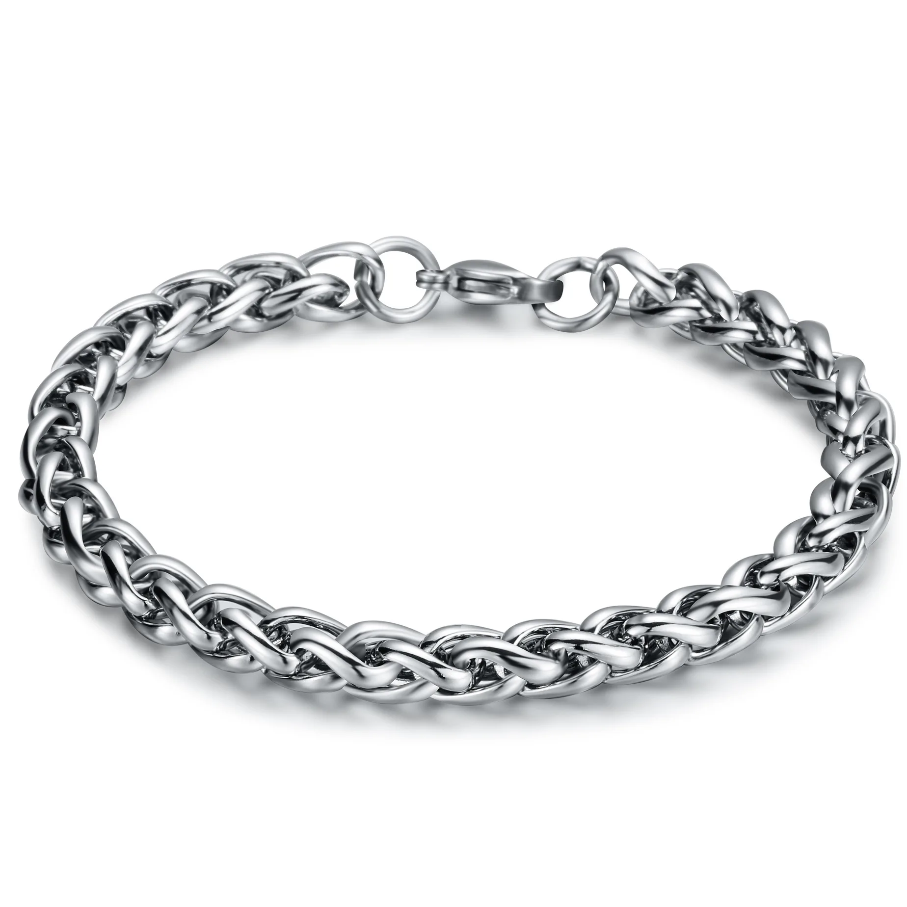 

Newest European Hot Sale Keel Chain Charm Bracelet Cool Fashion Solid Color Titanium Steel Basket Chain bracelet For Men