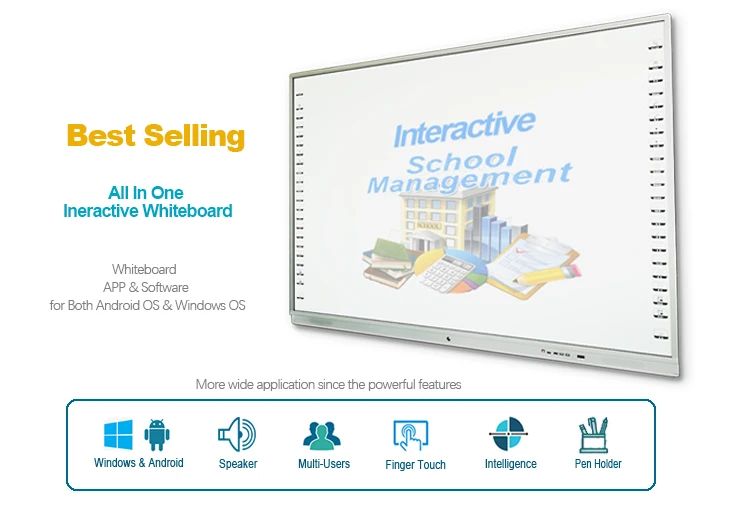 High quality all in one smart whiteboard flat panel  interactive projector.