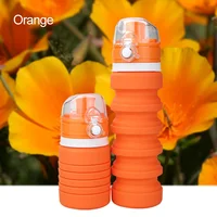

500ML eco friendly water bottle bpa free silicone collapsible water bottles with custom logo