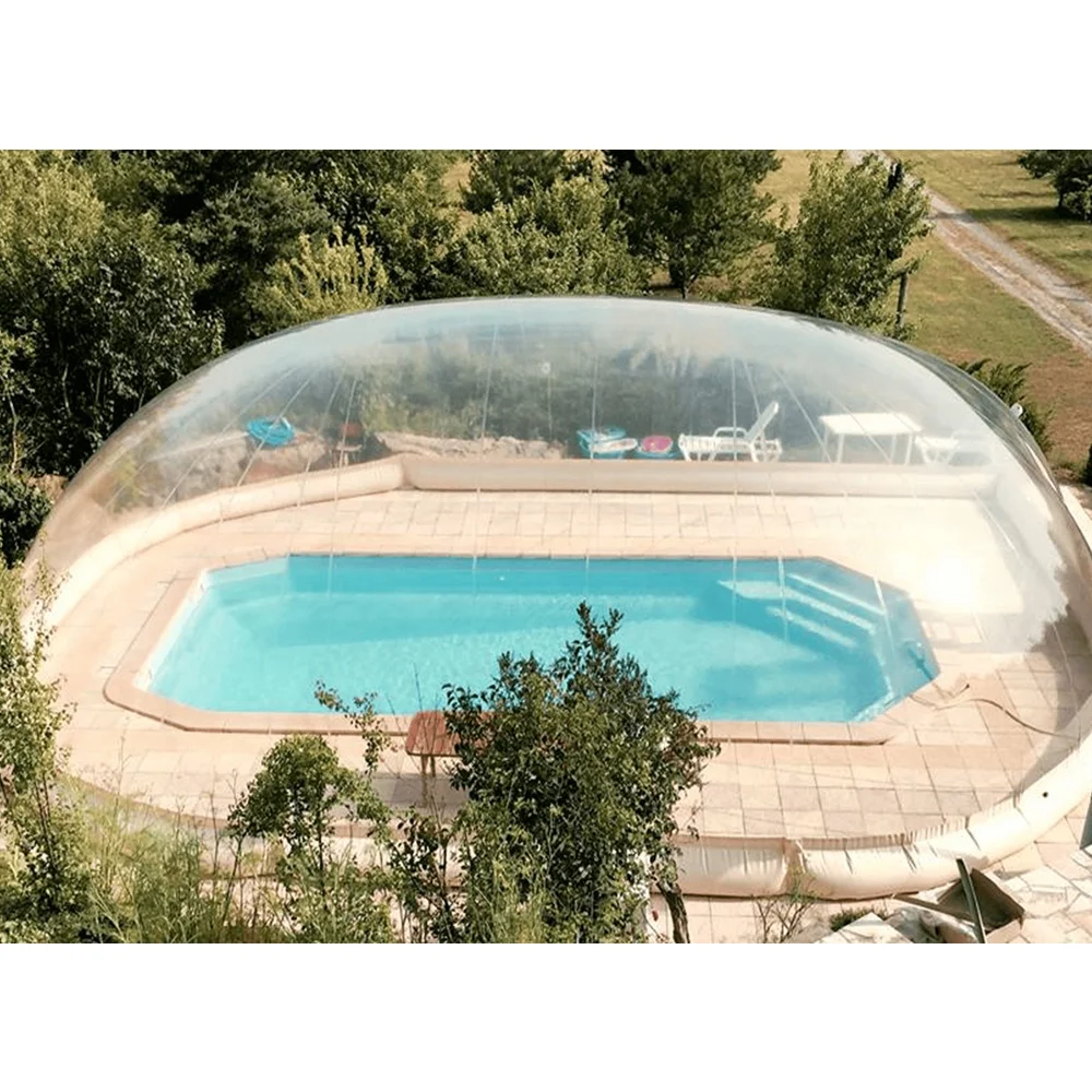 

Portable outdoor used transparent inflatable pool dome with covered tents from China inflatable pool cover tent factory, As picture,transparent or customize