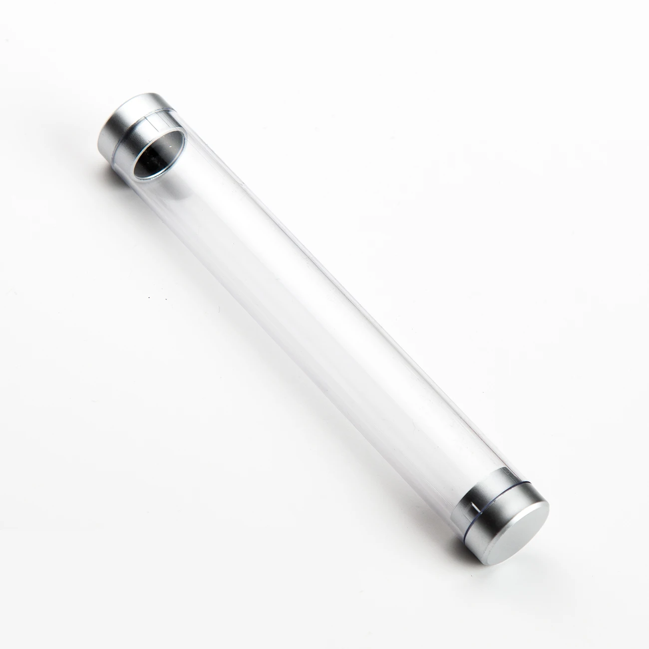 
Round Barrel Transparent Box Crystal Pen Pencil Case With Active Plugs 
