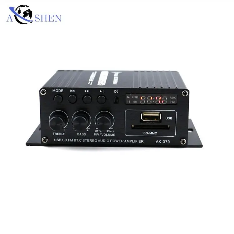 

Wholesale 12v hifi 2 channel class ab car audio amplifiers mini amplifier with BT for car home, Black