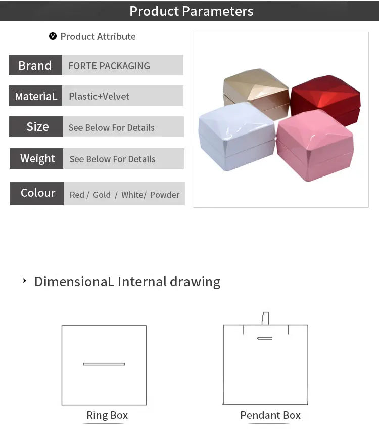 Forte Joyero Led Light Custom Jewelry Box Jewellery Packaging White Led