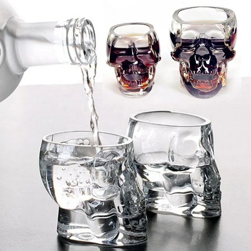 

whisky skull glass cup/whiskey glass in skull shape, Clear