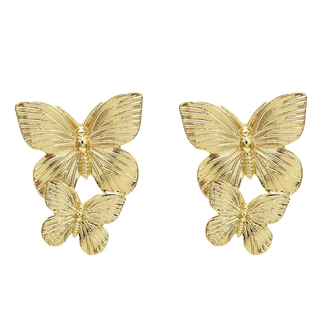 

Cheap Fashion New Two Gold Butterfly Earrings for Women, As pic shown