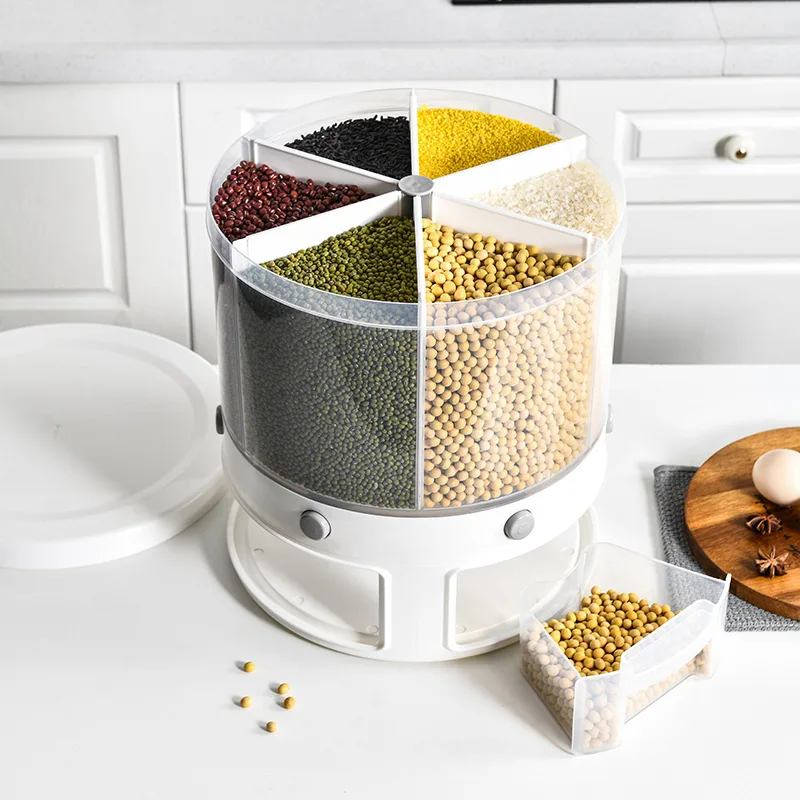 

BBA316 10 Kg Grain Storage Tank Spin Moisture-proof Pest Control Division Rice Bucket Spin Six Point Miscellaneous Grains Tank