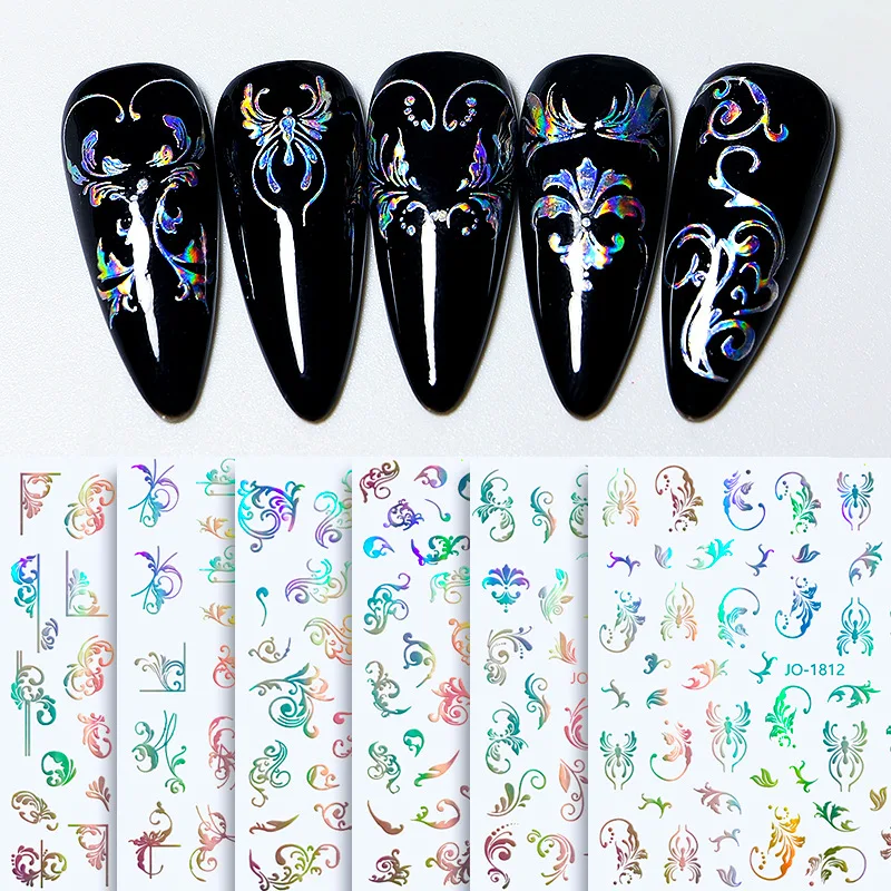 

Hot Stamping Vintage Boho Totem Nail Art Stickers Self-adhesive Decals Decorations Manicure Accessories