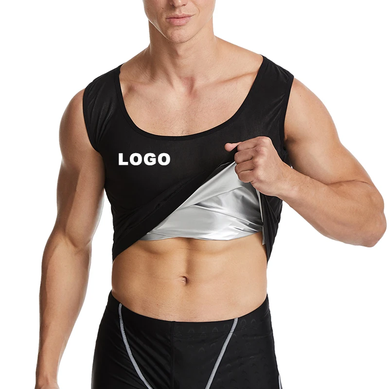 

2021 Men Waist Trainer Sauna Vest Hot Sweat Body Shaper Slimming Weight Loss Tank Top Premium Workout Shirt, Black or customized color