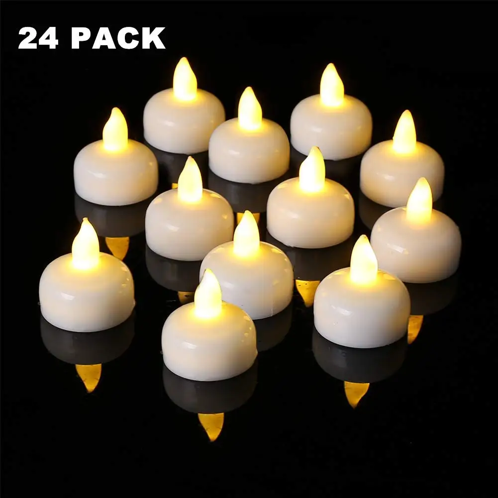 Set of 12 pieces Wedding flameless floating tea lights Candle  for Pool, Fountain, Vase and Fish Tank