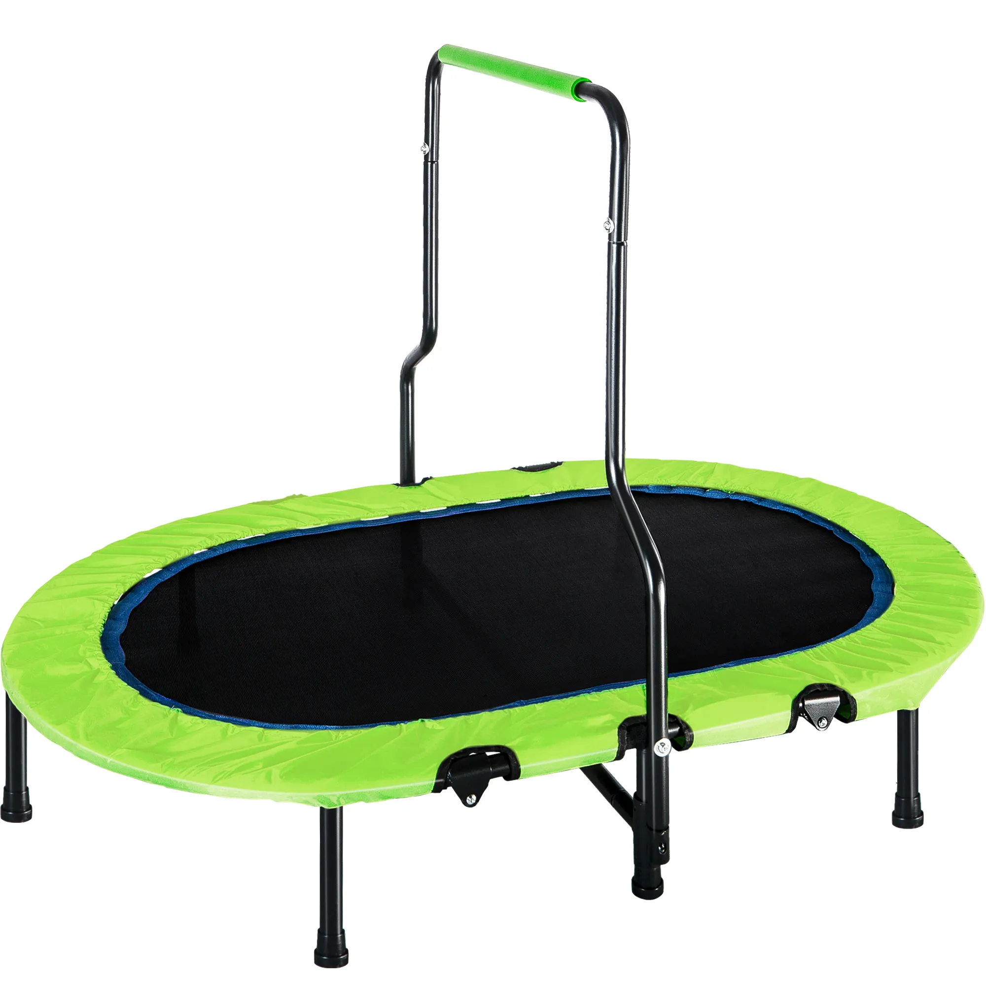 

Mini Trampoline With Handrail, Black+green