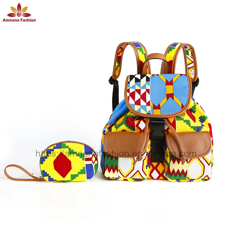 

Promotion Manufactory Wholesale fashion ankara hand bags african wax print back bag with high quality