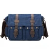 vintage canvas laptop shoulder messenger leather bag for travelling