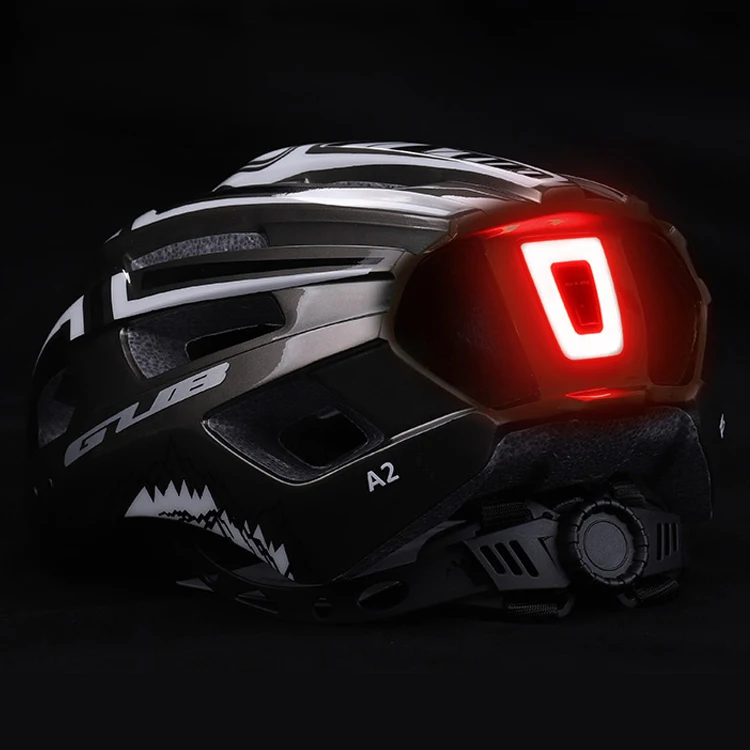 

The new professional one-piece bicycle helmet with taillight riding helmet, Black red, red black, titanium white, white gray
