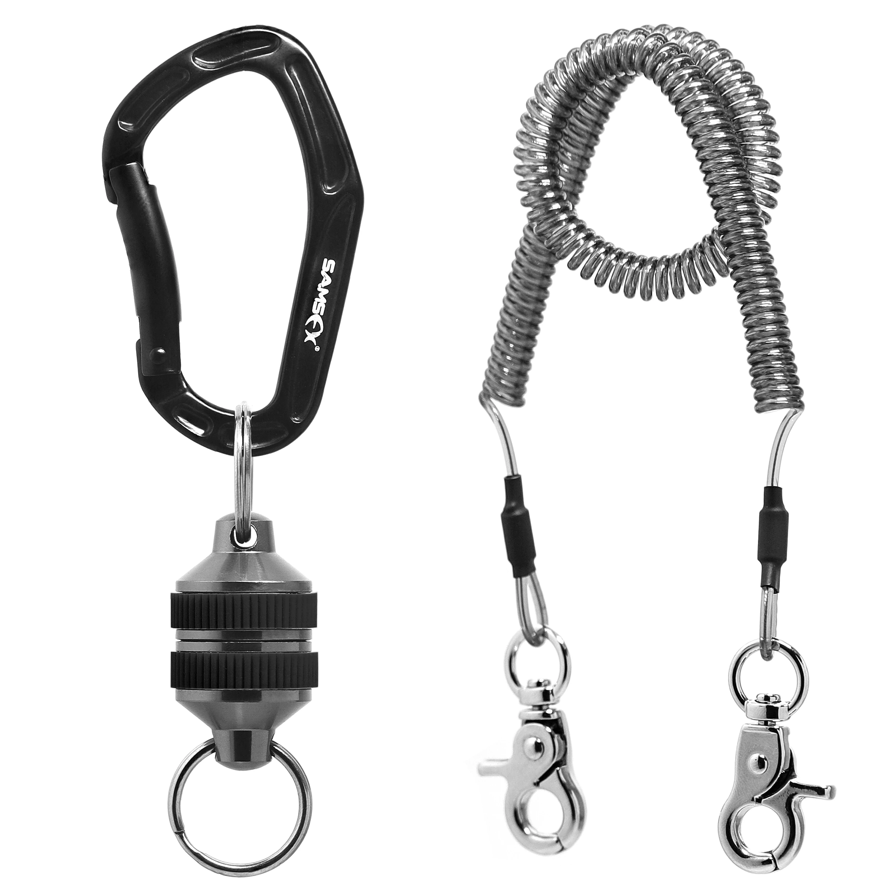 

Fly Fishing Strongest Magnetic Net Release Magnet Clip Holder Retractor with Coiled Lanyard