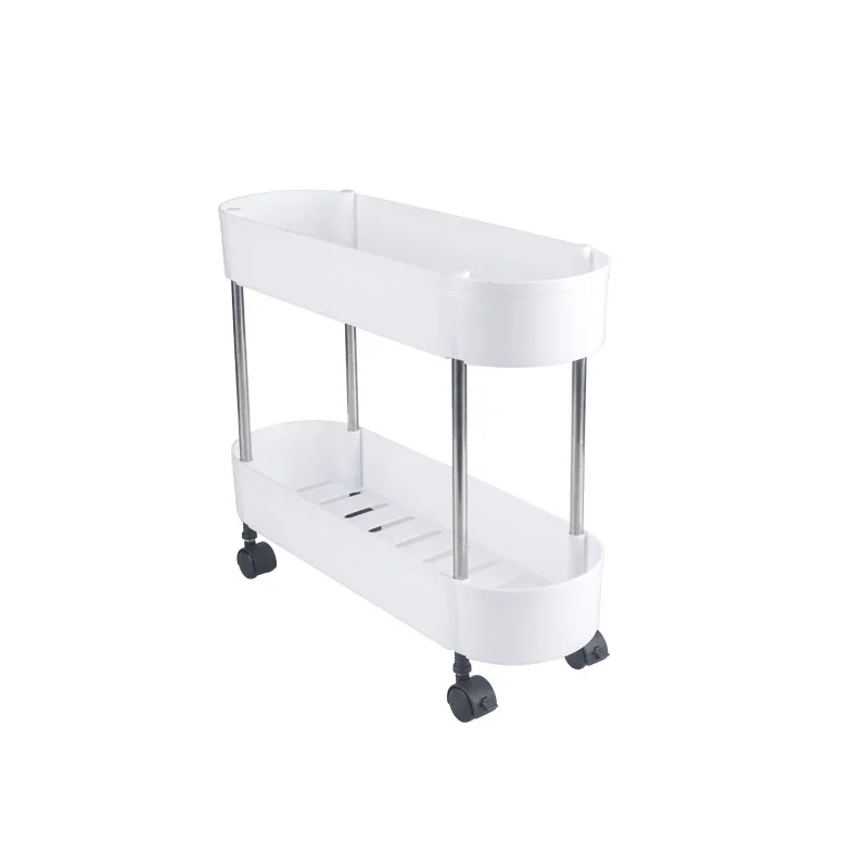 
Bathroom sandwiched storage shelf kitchen narrow cabinet refrigerator washing machine can move multi-layer shelf 