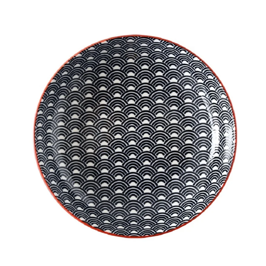 

Japanese 8-inch ceramic under glaze deep dish plate Nordic dim sum plate Simple home steak plate