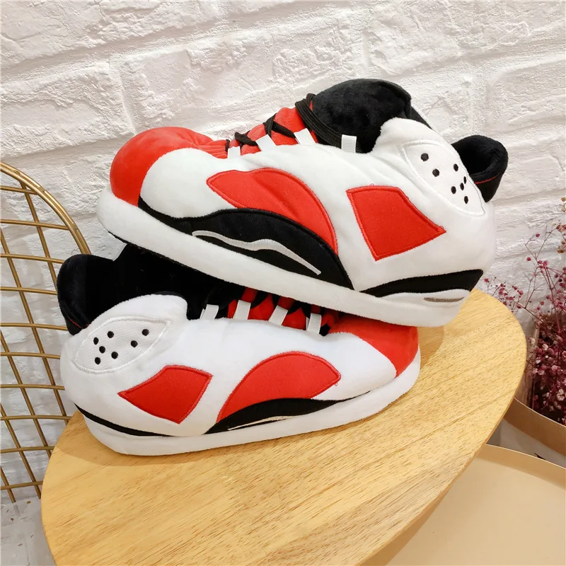 

2021 Multiple Designs Drop Shipping Winter Warm Plush Sneaker Slippers Style Indoor House Slippers