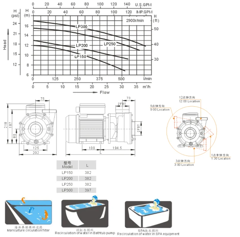 4HP Swimming Pool Counterflow System Pump - Getsea LP400