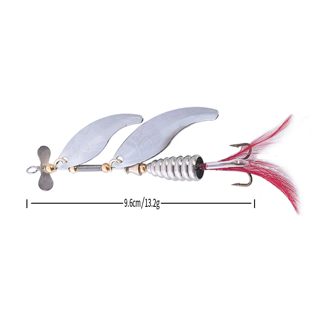 Metal Spinner Fishing Lure Spoon Bait Trolling Spoon Spinner Fishing Lure with Blade